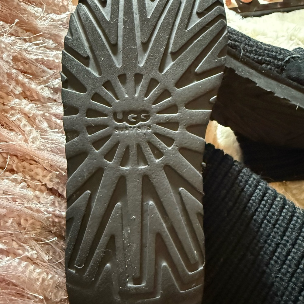 UGG Black Knit Button Boots - Picture 2 of 3
